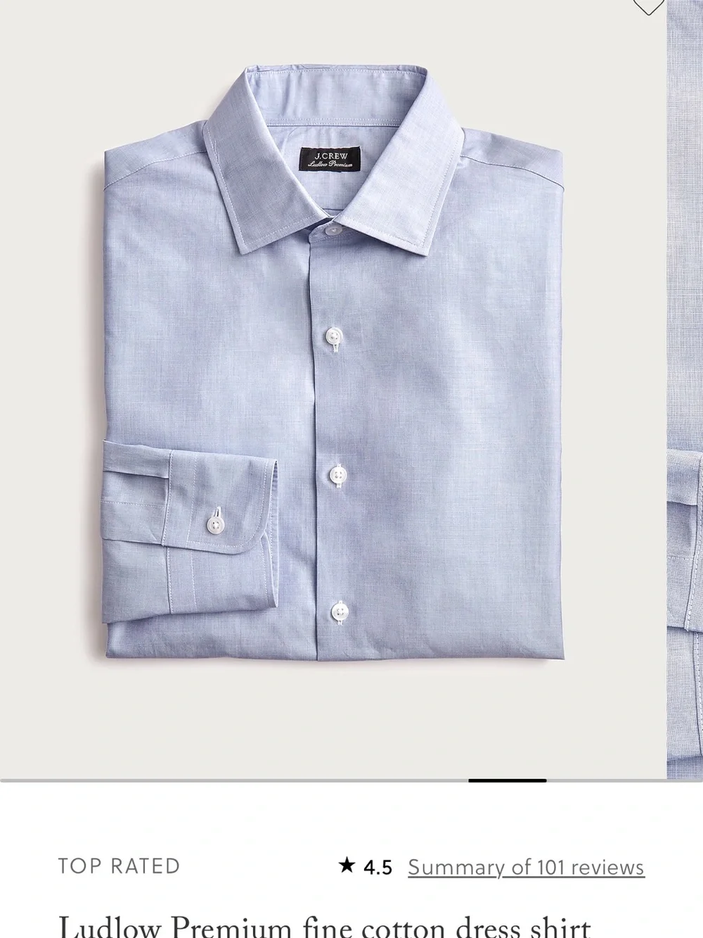 Set of 2 - J. Crew Ludlow Spread Collar Cottin Poplin Dress Shirt S $148